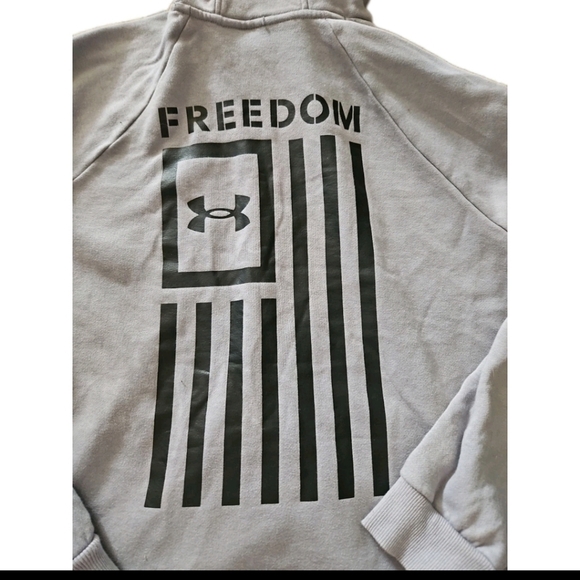 Under Armour Mens Freedom Flag Hoodie In Steel Medium Heather / Black M - Picture 5 of 13